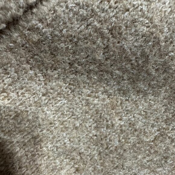 Soft Wool Blend Knit Shawl Wrap Scarf – Beige Neutral Poncho with Front Knot - Picture 4 of 5